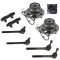 95-00 GM FS Truck SUV w/4WD Front Wheel Bearing & Hub Assy w/Tie Rod Kit (Set of 8)