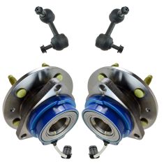 03-07 Cadillac CTS Base Rear Hub & Bearing w/Sway Bar Link Kit (SET of 4)