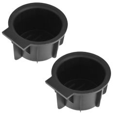 09-14 Ford F150 (w/Flow Through Console) Front Mounted Black Rubber Cup Holder Insert Pair (Dorman)
