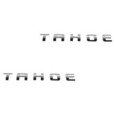 07-15 Chevy Tahoe; 08-13 Tahoe Hybrid Front Door Mounted Chrome ~TAHOE~ Nameplate PAIR (GM)