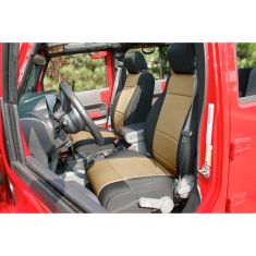 Neoprene Front Seat Covers, Black and Tan, 11-14 Jeep Wrangler (JK)