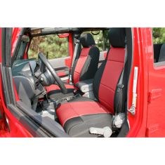 Neoprene Front Seat Covers, Black and Red, 11-14 Jeep Wrangler