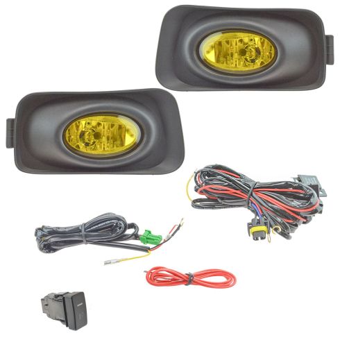 04-05 Acura TSX Add-on Yellow Lens Fog Light Pair w/ Installation Kit