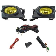 06-08 Honda Civic 4Dr, Hybrid Add-on Yellow Lens Fog Light Pair w/ Install Kit