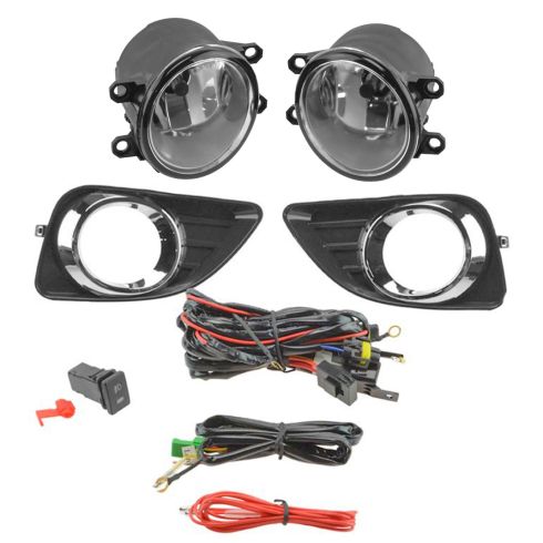 10-11 Toyota Camry Add-on Clear Lens Fog Light Pair w/ Installation Kit