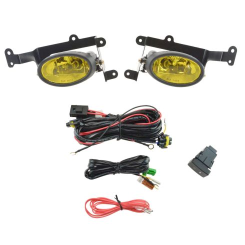 06-08 Honda Civic Coupe Add-on Yellow Lens Fog Light Pair w/ Installation Kit