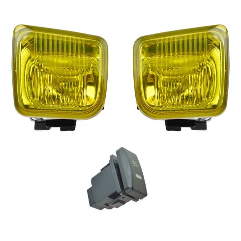 96-98 Honda Civic Add-on Yellow Lens Fog Light Pair w/ Installation Kit