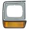 86-89 Dodge D/W 100; 86-90 D/W150, 250, 350, Ramcharger Silver Headlight Bezel w/Parking Light RF