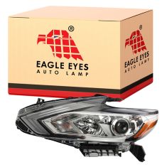 16-17 Altima Halogen Headlight (w/o LED Daytime Running Lights) w/Smoked Housing LH