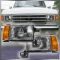 1987-91 Ford Truck Headlight with Chrome trim Pair