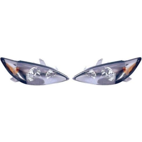 02-04 Toyota Camry SE Headlight w/Black Trim Pair