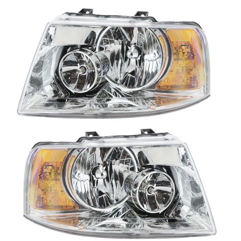 03-06 Ford Expedition (w/Chrome Background) Headlight PAIR