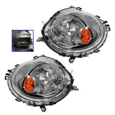 2007-11 Mini Cooper Halogen Headlight Pair