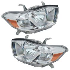 2008-10 Toyota Highlander Headlight Pair (Base Limited)