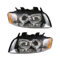 02-05 Audi A4 S4 Non-HID Headlight Pair