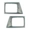 92-96 Ford E Van Silver Gray HL Bezel PAIR