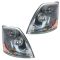 04-14 Volvo VNL 200 300 430 630 670 730 780 Series w/Black Bezel & NonProtruding Lens Headlight PAIR