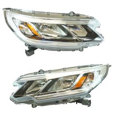 15-16 Honda CR-V (w/o LED Daytime Running Light & w/o Projector Beam) Halogen Headlight PAIR