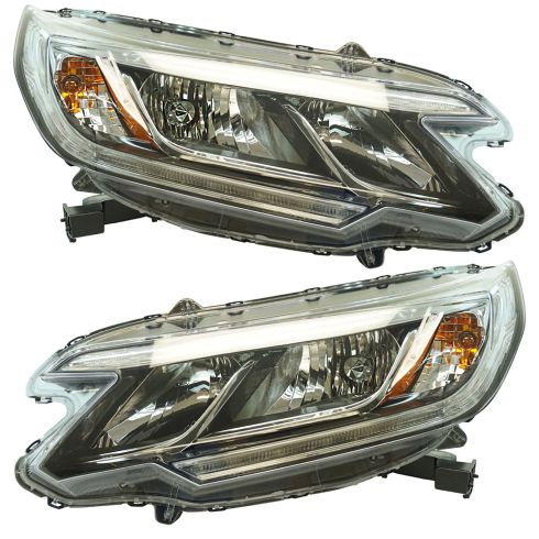 15-16 Honda CR-V EX, EX-L (w/LED Daytime Running Light & w/o Projector Beam) Halogen Headlight Pair