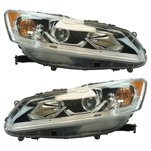 16-17 Honda Accord LX Sedan Halogen Headlight LHRH Pair