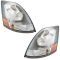 04-18 Volvo VNM, VNL; 04-14, VN Headlight w/Chrome Housing & Aero Lens PAIR