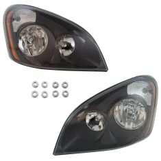 08-16 Freightliner Cascadia Performance Headlight w/Black Housing PAIR