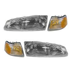 96-97 Ford Thunderbird, Mercury Cougar Headlight & Corner Light Kit (Set of 4)