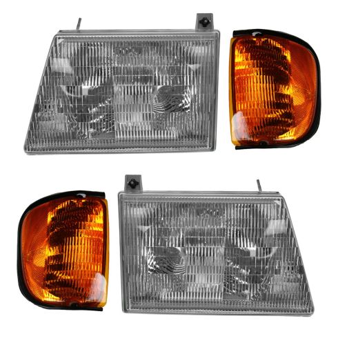 01-03 Ford Econoline Van Headlight & Corner Light Kit (Set of 4)