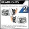 05-06 Toyota Tundra Double Cab; 05-07 Sequoia Headlight & Corner Light Kit (Set of 4)