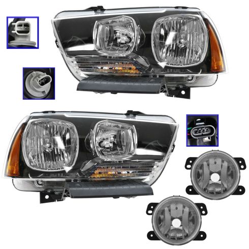 11-14 Dodge Charger (exc RT) Headlight & Fog Light Kit (Set of 4)