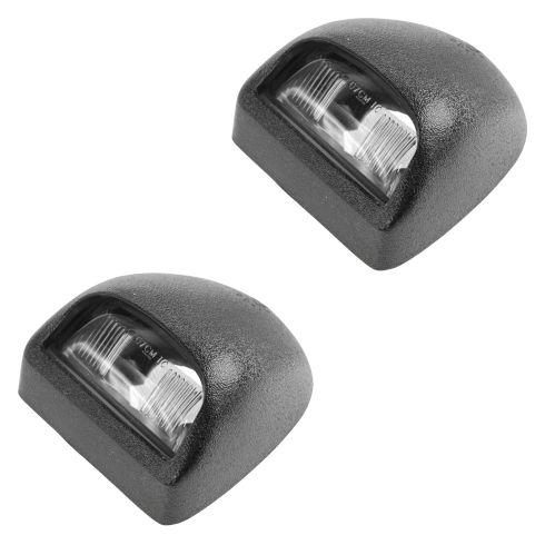 00-14 GM Full Size Pickup, SUV Multifit Text Blk Rear License Plate Light Lens & Hsg Pair (GM)