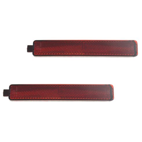 88-15 Chevy, GMC, Pontiac, Saturn Multifit Rear Bumper Mounted Outer Red Reflector Lens Pair (GM)
