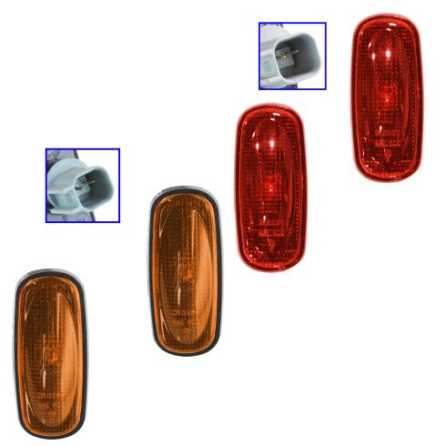 03-09 Dodge Ram 3500 w/DRW Rear Fender Forward Red & Amber Side Marker Light Kit (Set of 4)(Mopar)