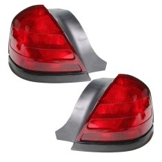 1999-09 Ford Crown Victoria Red w/Blk Taillight Pair