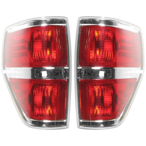 New Replacement Chrome-Trim Taillight Assembly LH FOR 2009-14 FORD F150 TRUCK