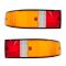 70-89 Porsche 911; 66-69, 76 912 Red, Yellow, White w/Black Trim Taillight Lens PAIR