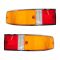 70-89 Porsche 911; 66-69, 76 912 Red, Yellow, White w/Chrome Trim Taillight Lens PAIR