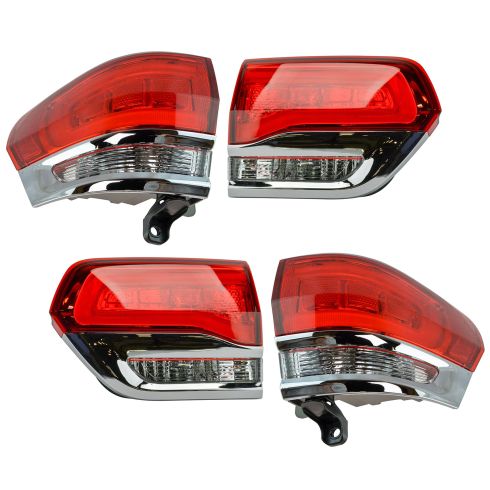 14-15 Jeep Grand Cherokee (exc SRT) Inner & Outer Taillight SET of 4