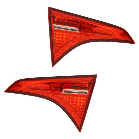 17-18 Toyota Corolla (Trunklid Mounted) ALL RED (w/LED Reverse Light) Taillight Assembly Pair