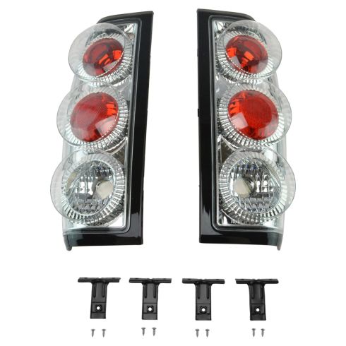 98-04 Nissan Frontier Performance Chrome Bezel Altezza Style Taillight Pair