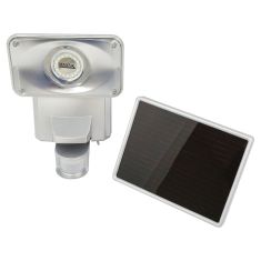 Solar-Powered Motion-Activated SMT LED Ultra Bright Security Floodlight w/SILVER Plastic Body