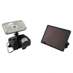 Solar-Powered Motion-Activated SMT LED Ultra Bright Security Floodlight w/BLACK Plastic Body