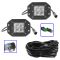 4 Inch - Square (12W) Spot Beam 4 LED Flush Mount Offroad Work Light PAIR w/ Harness