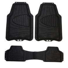 ARMOR ALL: Trim to Fit Heavy Duty BLACK Rubber Full Coverage Floor Mat (3 Piece SET)