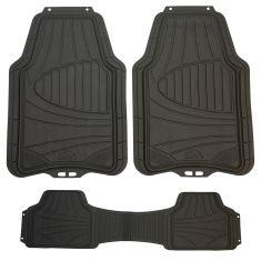 ARMOR ALL: Trim to Fit Heavy Duty GRAY Rubber Full Coverage Floor Mat (3 Piece SET)