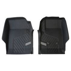 15-16 Chevy Colorado ~Bowtie~ Logoed Jet Black Tub Style Front Rubber Floor Liner PAIR (GM)