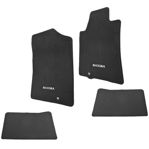 09-14 Maxima Embroidered ~MAXIMA~ Black Carpeted Front & Rear Floor Mat Kit (Set of 4) (Nissan)