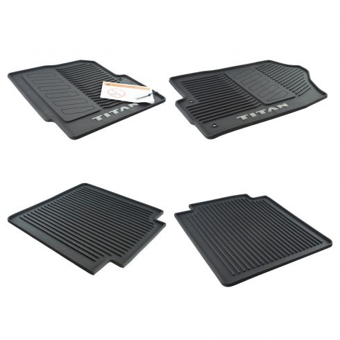 2016 18 Nissan Titan Black Rubber Floor Mat 3 Piece Set Nissan Oem