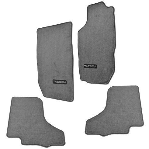 01-04 Tacoma Double Cab Embroidered ~TACOMA~ Light Gray Carpeted Floor Mat Kit (Set of 4) (Toyota)