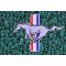 64-68 Ford Mustang Aqua 80/20 Loop Front & Rear Floor Mat w/Silver Pony Emblem (Set of 4)